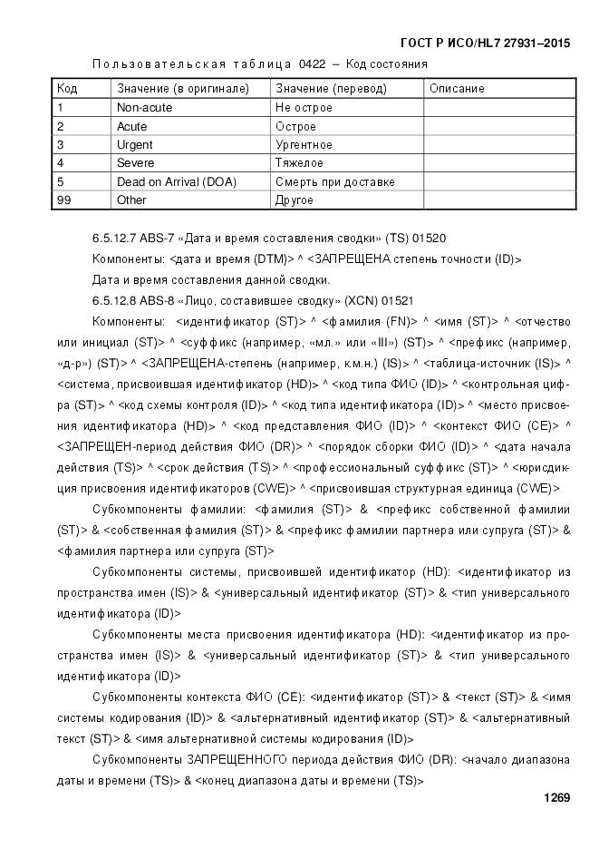 ГОСТ Р ИСО/HL 7 27931-2015, страница 1276